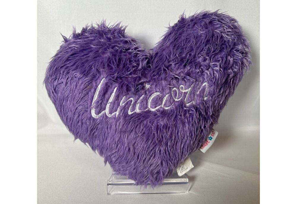 Limited Too Rare Purple Heart Unicorn Plush Size 14” Long
